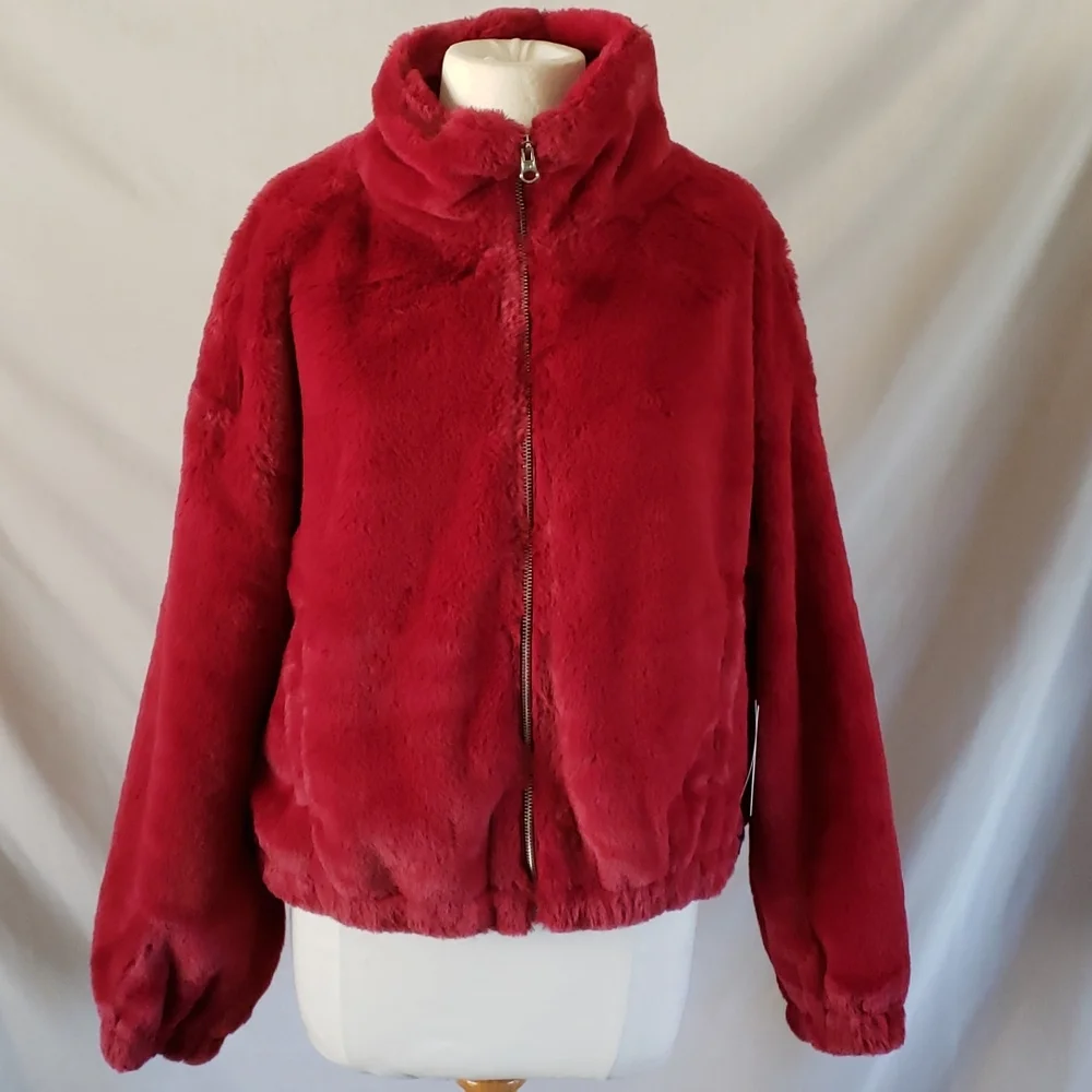 NEW BP Crop Faux Fur Jacket